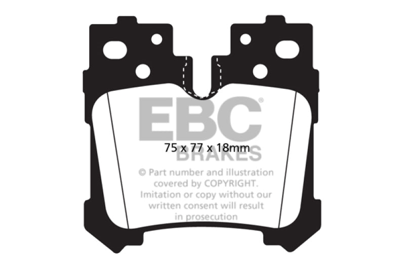 EBC 07+ Lexus LS460 4.6 Redstuff Rear Brake Pads