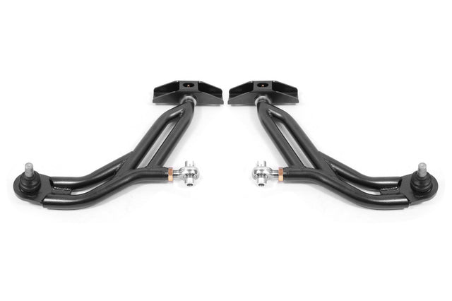 BMR 10-14 Ford Mustang Adj. Lower A-Arms w/ Delrin/Rod End / 18mm Tall Ball Joint - Black Hammertone BMR Suspension