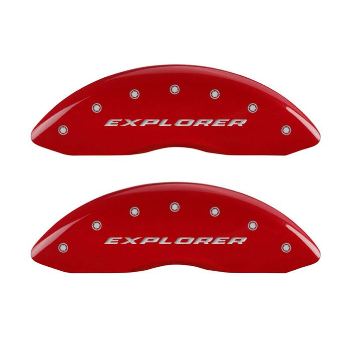 MGP 4 Caliper Covers Engraved Front & Rear Explorer Red finish silver ch