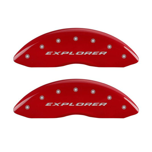 MGP 4 Caliper Covers Engraved Front & Rear Explorer Red finish silver ch