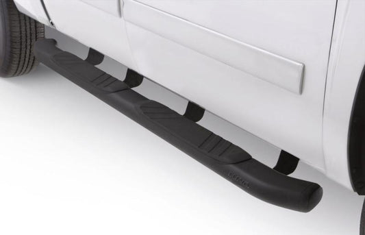 Lund 07-17 Chevy Silverado 1500 Ext. Cab (Excl. 11-17 Diesel Model) 5in. Oval Bent Nerf Bars - Black