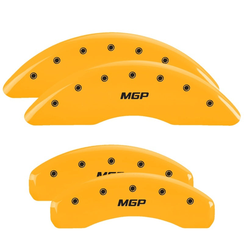 MGP 4 Caliper Covers Engraved Front & Rear MGP Yellow Finish Black Char 2002 Lexus LS430