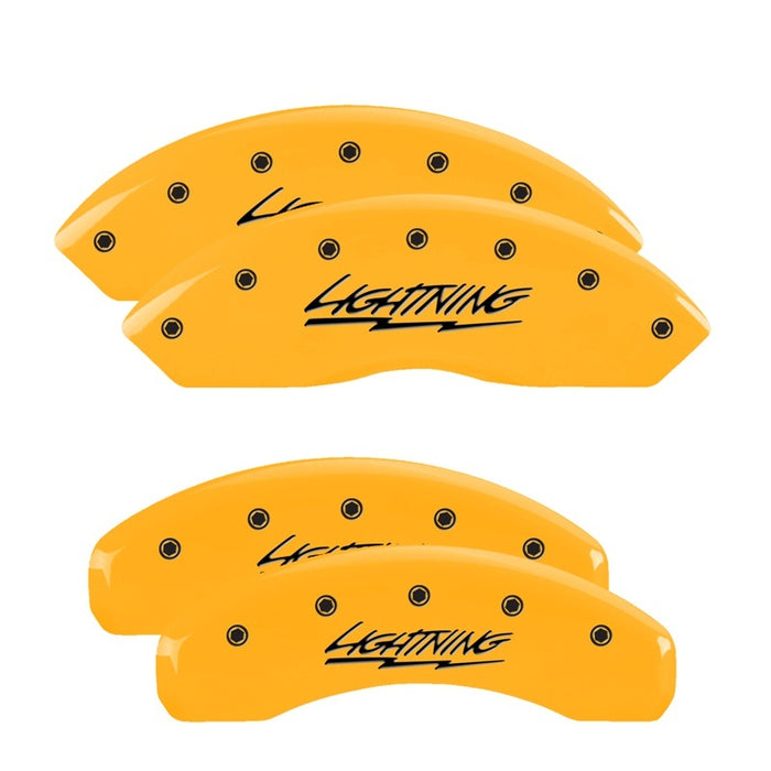 MGP 4 Caliper Covers Engraved F & R Oval Logo/Ford Yellow Finish Black Char 2005 Ford Expedition