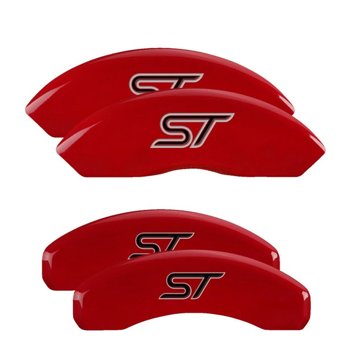 MGP 4 Caliper Covers Engraved Front & Rear MGP Red finish silver ch