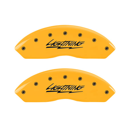 MGP 4 Caliper Covers Engraved Front & Rear Lightning Yellow Finish Black Char 2000 Ford F-150