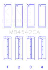 King Nissan VQ20DE, VQ25DD, VQ30DE/DD/DET, VQ35DE (Size +0.5mm) Crankshaft Main Bearing (Set of 4)
