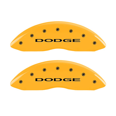 MGP Front set 2 Caliper Covers Engraved Front With out stripes/Dodge Yellow finish black ch