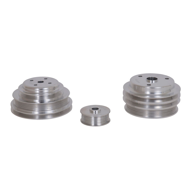 BBK 85-97 GM Truck 305 350 Underdrive Pulley Kit - Lightweight CNC Billet Aluminum (3pc)