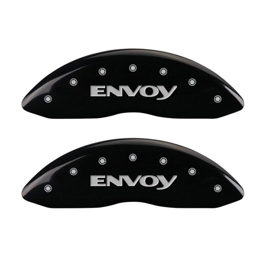 MGP 4 Caliper Covers Engraved Front & Rear Envoy Black finish silver ch