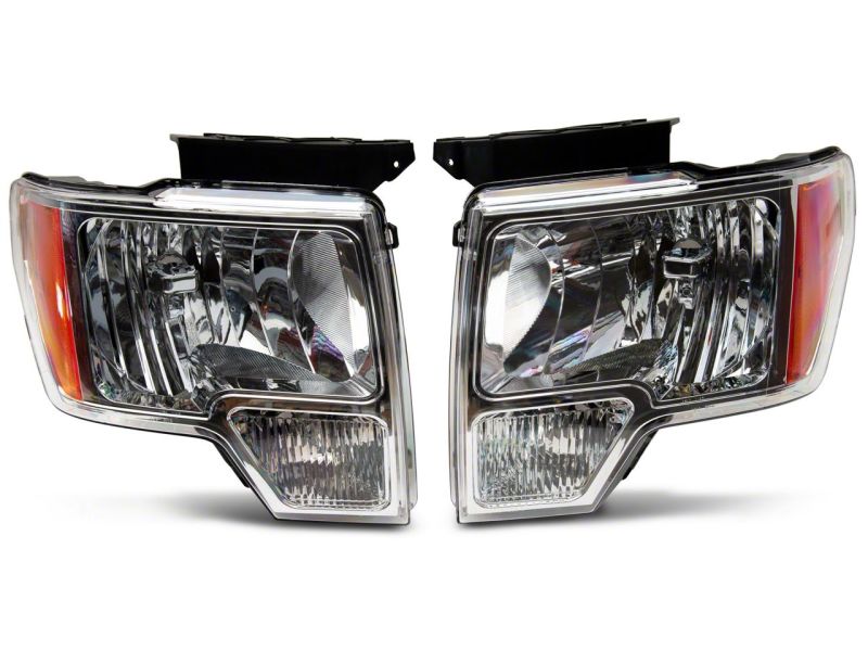 Raxiom 09-14 Ford F-150 Axial OEM Style Rep Headlights- Chrome Housing (Clear Lens)