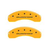 MGP 4 Caliper Covers Engraved Front & Rear Durango Yellow Finish Black Char 2007 Dodge Durango