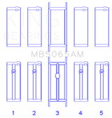 King Engine Bearings Chrysler/Mitsubishi 122ci 2.0L (Size STD) Main Bearing Set