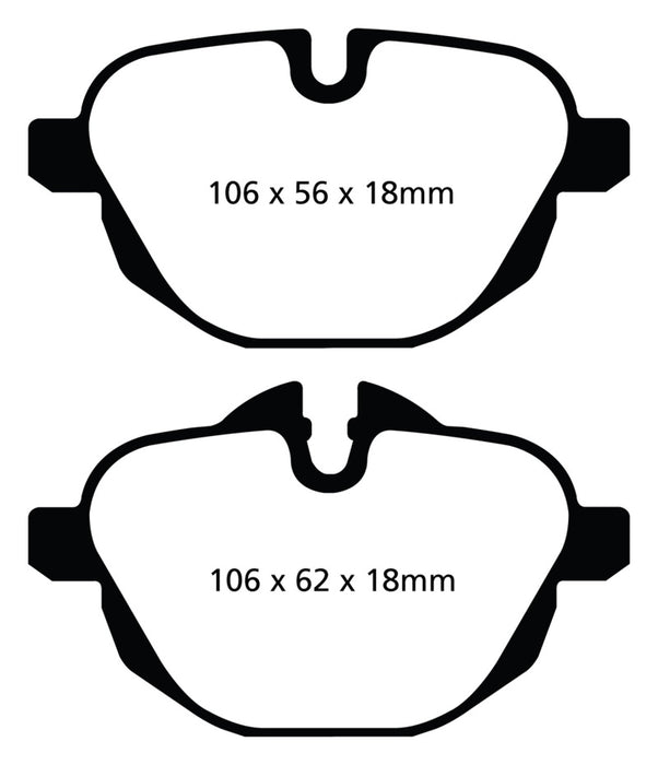 EBC 11+ BMW X3 2.0 Turbo (F25) Greenstuff Rear Brake Pads