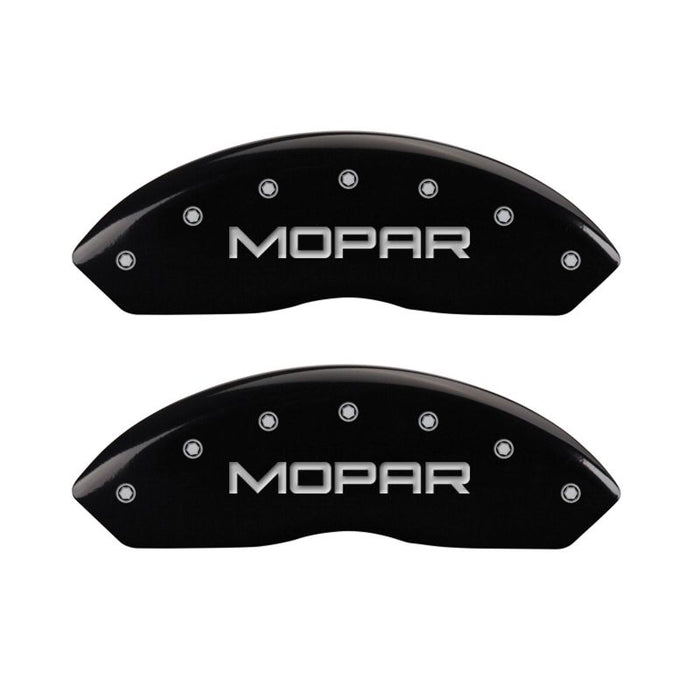 MGP 4 Caliper Covers Engraved Front & Rear MOPAR Black finish silver ch