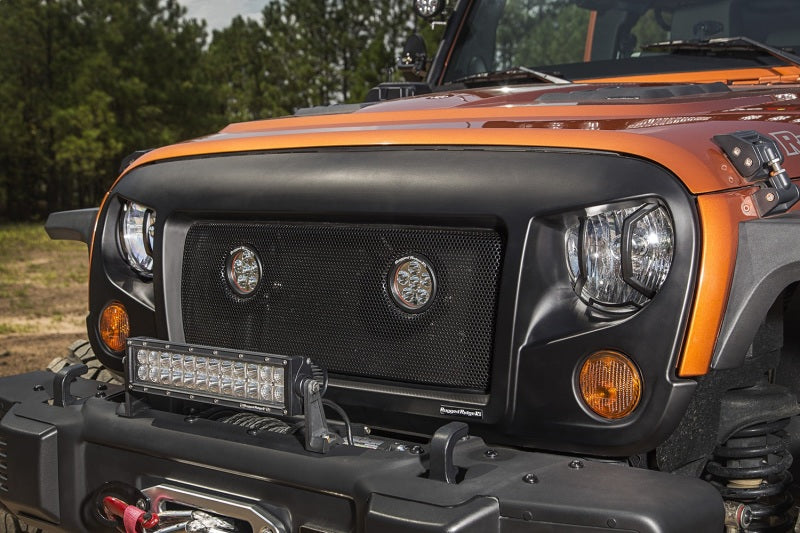 Rugged Ridge 07-18 Jeep Wrangler JK/JKU Textured Black Elite Headlight Euro Guards