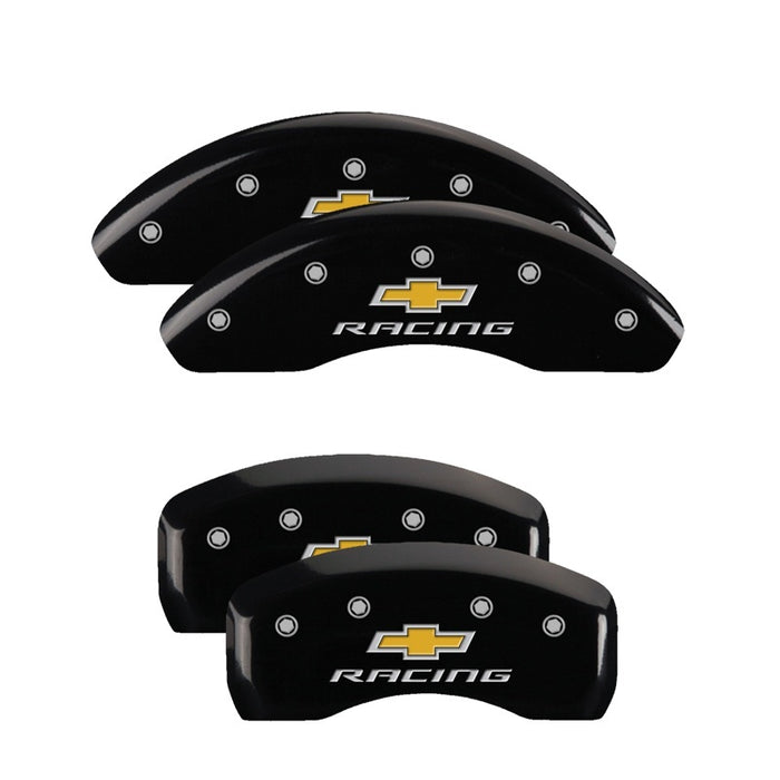 MGP 4 Caliper Covers Engraved Front & Rear MGP Black Finish Silver Char 2016 Chevrolet SS