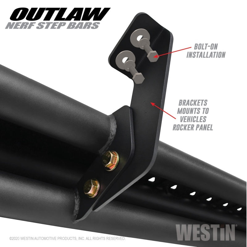 Westin 2020 Jeep Gladiator Outlaw Nerf Step Bars - Textured Black