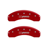 MGP 4 Caliper Covers Engraved Front & Rear GM Style/Hybrid Red finish silver ch