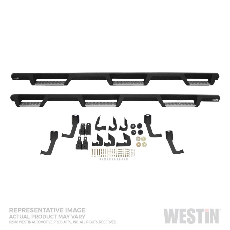 Westin 19-23 1500 Classic CC / 10-23 2500/3500 CC 6.5ft. HDX SS Drop W2W Nerf Step Bars - Tex. Blk