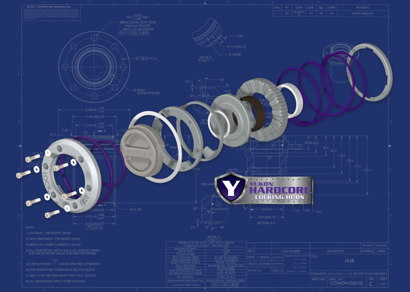 Yukon Gear Hardcore Locking Hub For Dana 60 / 35 Spline