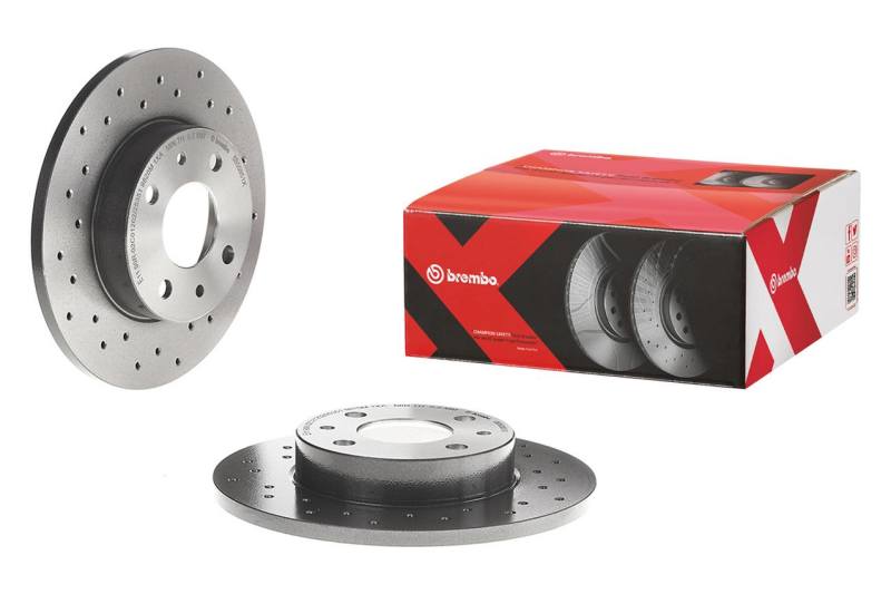 Brembo 08-12 Volvo C30/06-12 C70/04-11 S40 Front Premium Xtra Cross Drilled UV Coated Rotor