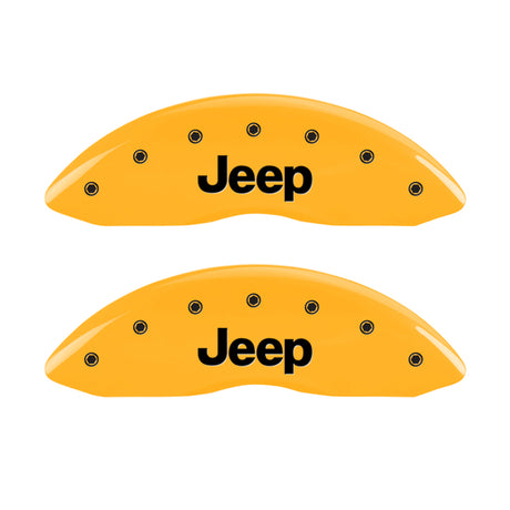 MGP 4 Caliper Covers Engraved Front & Rear Srt Yellow Finish Black Char 2006 Jeep Commander