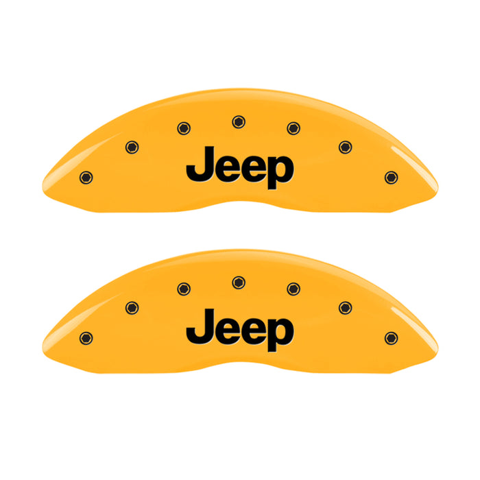 MGP 4 Caliper Covers Engraved Front & Rear Jeep Yellow Finish Black Char 2006 Jeep Commander