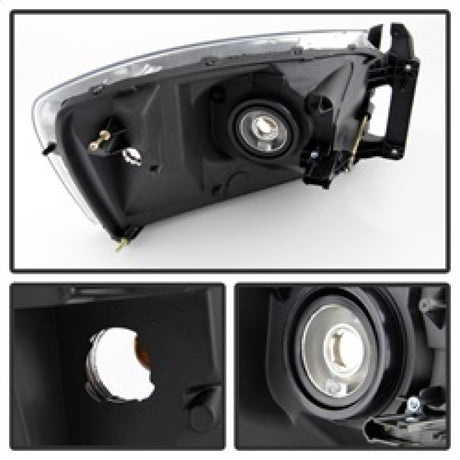 xTune Dodge Ram 1500 06-08 / Ram 2500/3500 06-09 Amber Crystal Headlights Chrome HD-JH-DR06-AM-C