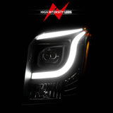 ANZO 15-17 GMC Yukon/Yukon XL Projector Headlights Black Housing/Clear Lens (w/ Light Bars)