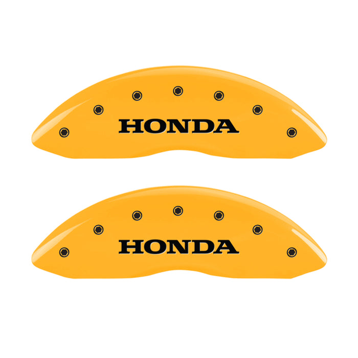 MGP 4 Caliper Covers Engraved Front Honda Engraved Rear Pilot/2015 Yellow finish black ch