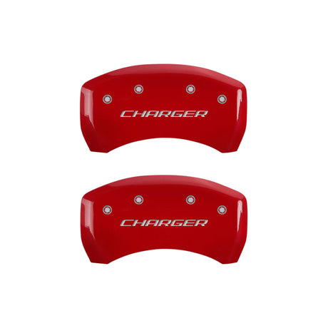 MGP 4 Caliper Covers Engraved Front & Rear Block/Charger Yellow finish black ch