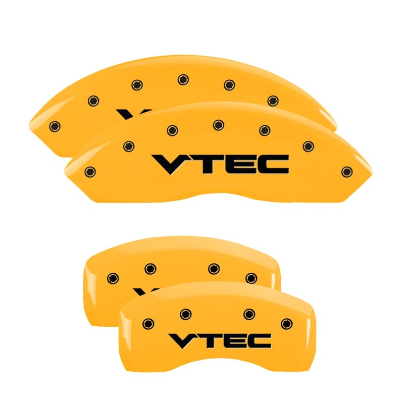 MGP 4 Caliper Covers Engraved Front & Rear MGP Yellow finish black ch