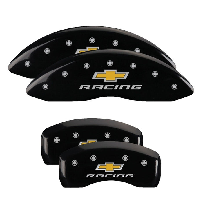 MGP 4 Caliper Covers Engraved Front & Rear With stripes/Dart Yellow finish black ch