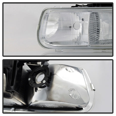 xTune Chevy Tahoe 00-06 Amber Crystal Headlights Chrome HD-JH-CSIL99-C