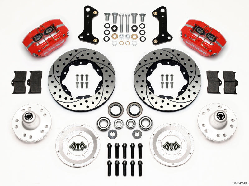 Wilwood Dynapro Dust-Boot Front Kit 11.00in Drilled Red 67-69 Camaro 64-72 Nova Chevelle