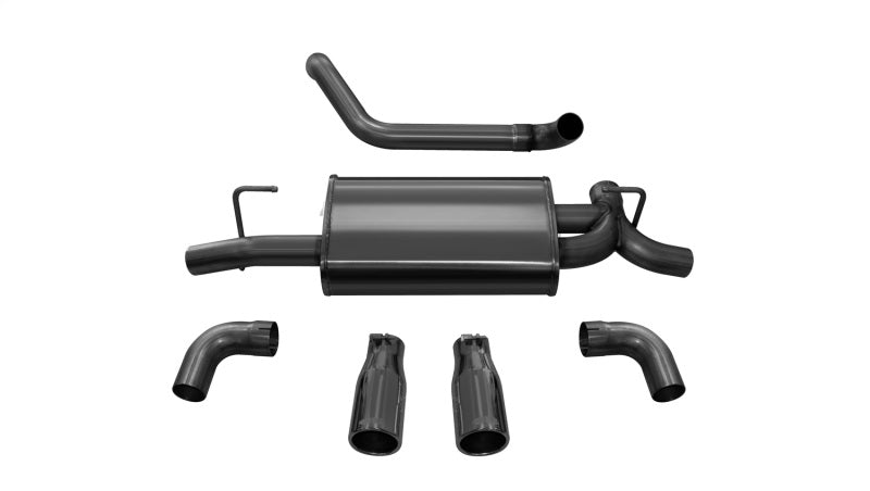 Corsa 2018-2025 Jeep Wrangler JL 2.5in Dual Rear Exit Black Tips Sport Axle-Back Exhaust