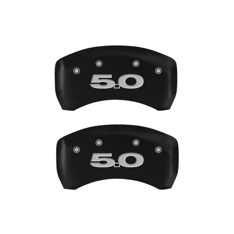 MGP 4 Caliper Covers Engraved Front Mustang Engraved Rear 50 Red finish silver ch