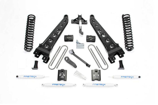 Fabtech 05-07 Ford F250 4WD w/o Factory Overload 6in Rad Arm Sys w/Coils & Perf Shks