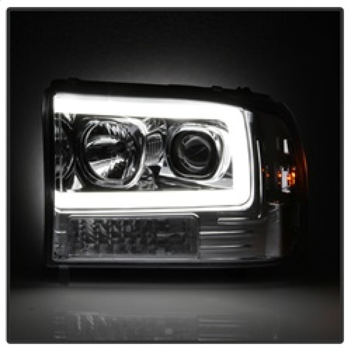 Spyder 99-04 Ford F-250 Super Duty Light Bar Projector Headlights - Chrome (PRO-YD-FF25099V2-LB-C)