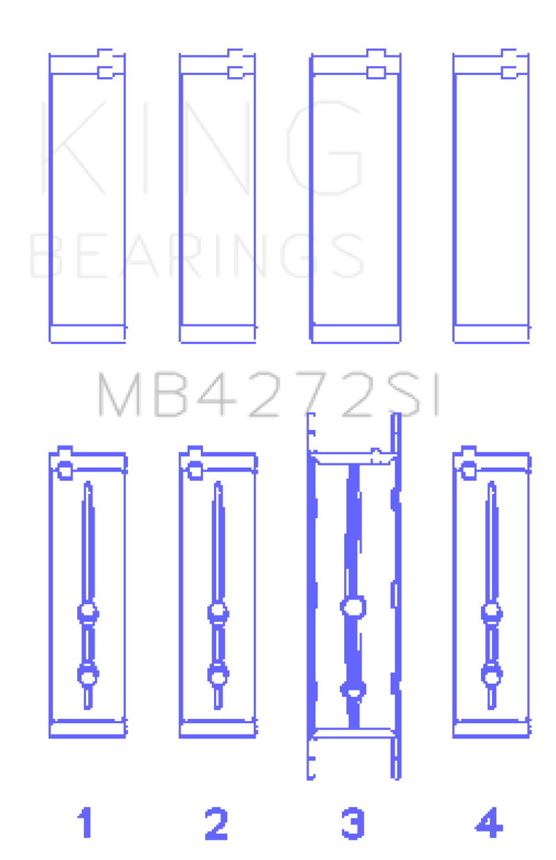 King Engine Bearings Holden Alloytec 175/190 Crankshaft Main Bearing Set