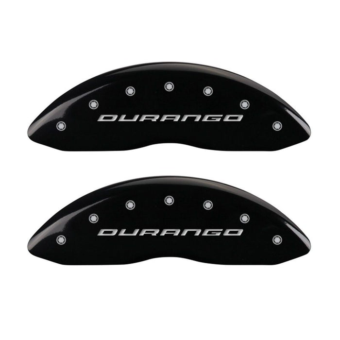 MGP 4 Caliper Covers Engraved Front & Rear With out stripes/Durango Black finish silver ch