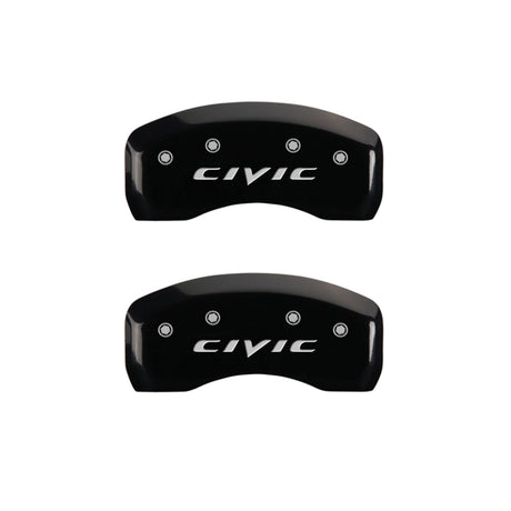 MGP 4 Caliper Covers Engraved Front & Rear MGP Yellow Finish Black Char 2007 Honda Civic