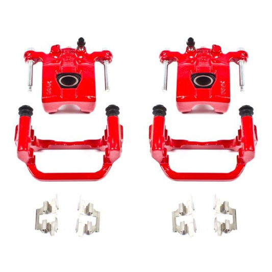 Power Stop 07-12 Nissan Altima Rear Red Calipers w/Brackets - Pair