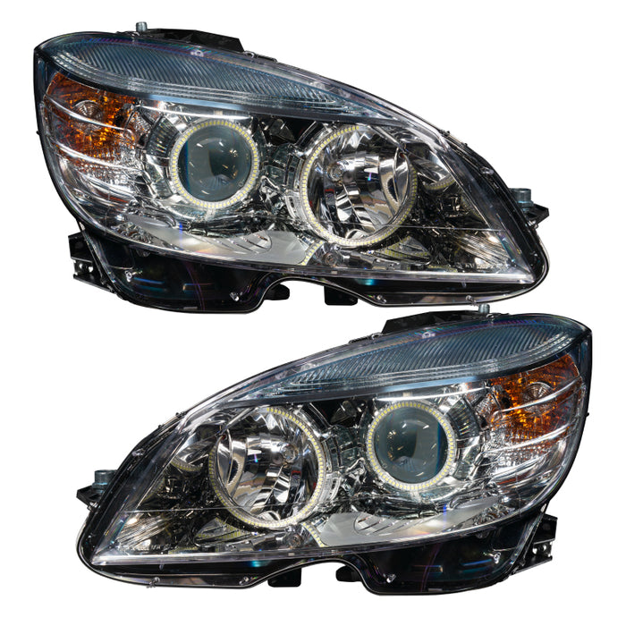 Oracle 0811 Mercedes Benz CClass PreAssembled Headlights  Chrome Housing ColorSHIFT SEE WARRANTY