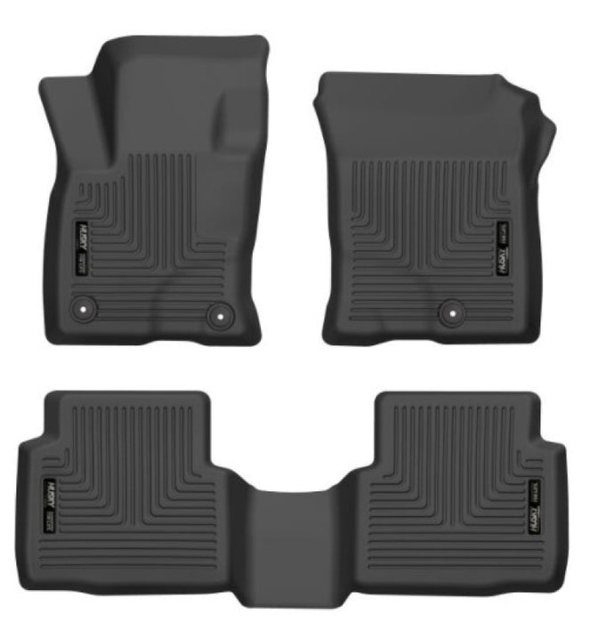 Husky Liners 20-21 Ford Escape All Models Exc Hybrid Weatherbeater Front and 2nd Seat Liners - BLK