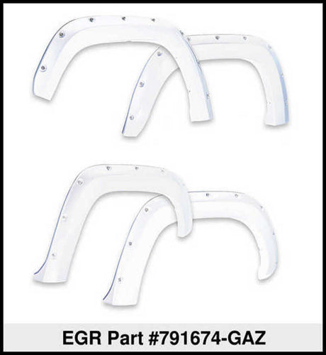 EGR 14+ Chev Silverado 5ft Bed Bolt-On Look Color Match Fender Flares - Set - Summit White