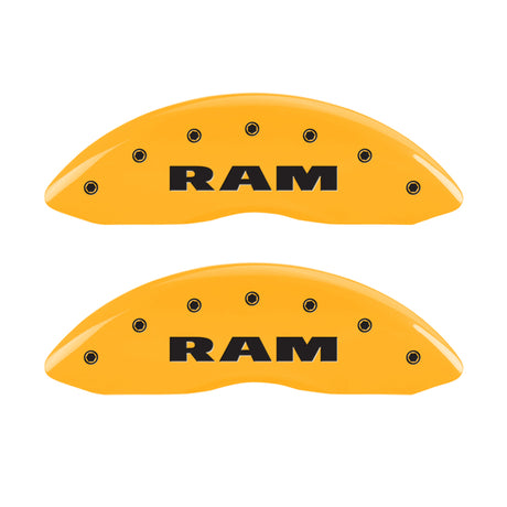 MGP 4 Caliper Covers Engraved Front & Rear Ram Yellow Finish Black Char 2007 Dodge Durango