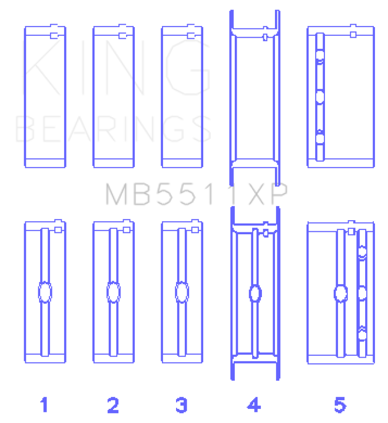 King Engine Bearings General Motors 326 / 350 / 389 / 400 3 Inch Main Bearing Set