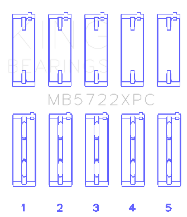 King Mitsubishi 4B11T EVO X 2007+ (Size 0.25) Coated Performance Main Bearing Set