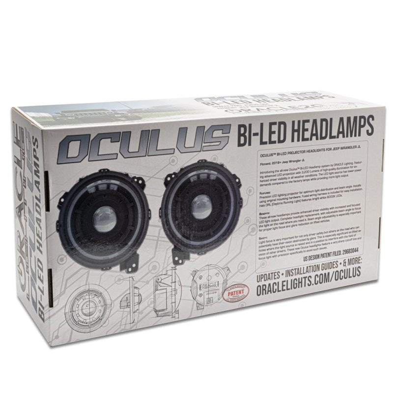 Oracle Oculus BiLED Projector Headlights for Jeep JL/Gladiator JT  Satin Silver 5500K